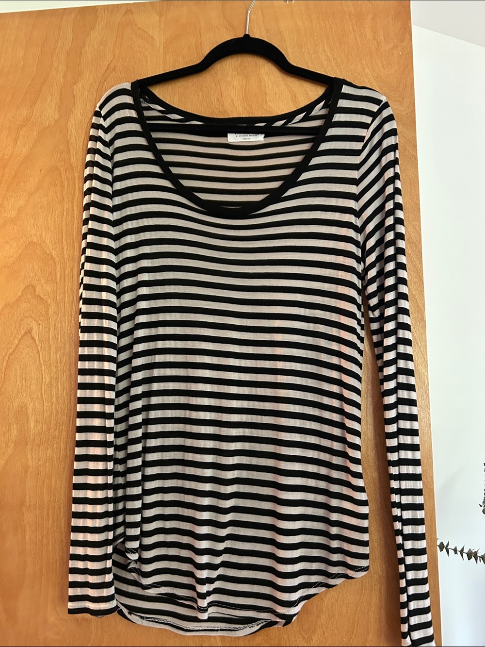 Velvet long Sleeve Scoop Neck Top